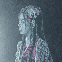 Gong Yu with flowery hair ornament